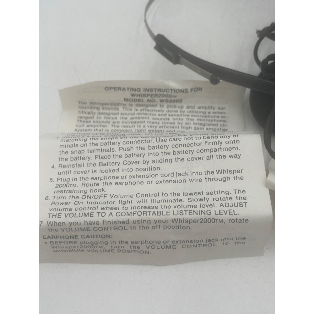 Whisper 2000 Personal Sound Amplification System With Box & Instructions - Picture 2 of 10